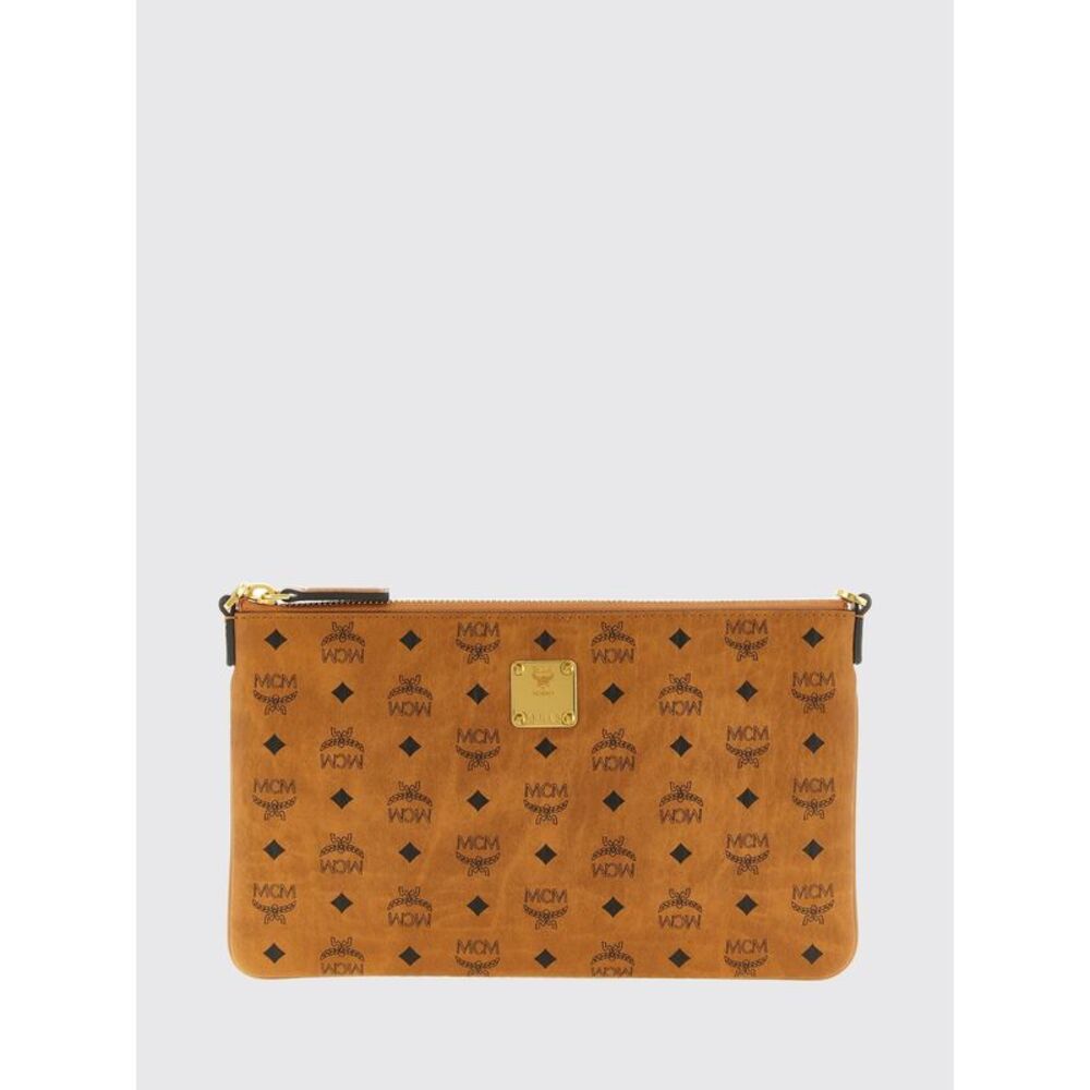 Mcm Women Aren Envelope Clutch Mcm In Logo-Print Coated Cotton With Zip Closure